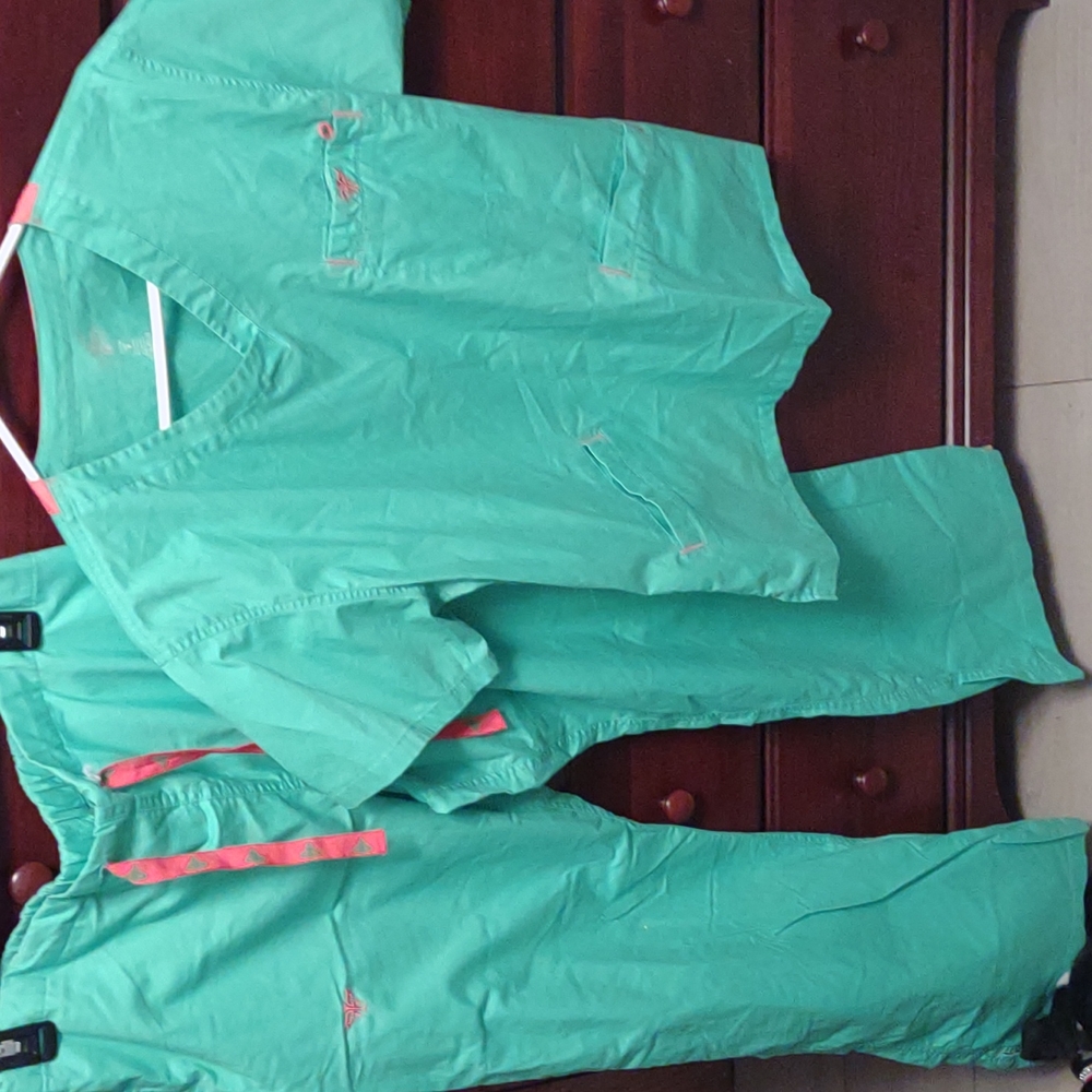 Teal scrubs